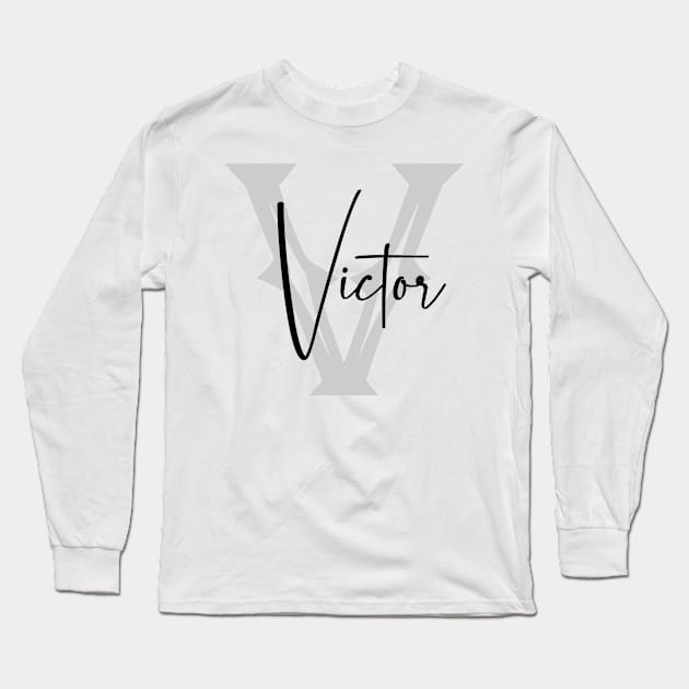 Victor Second Name, Victor Family Name, Victor Middle Name Long Sleeve T-Shirt by Huosani